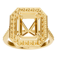 RI-0073 Yellow Gold Ring UNSET - Front View