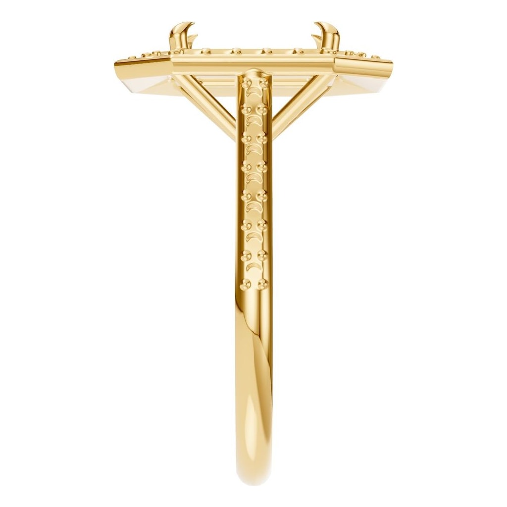 RI-0073 Yellow Gold Ring UNSET - Side View