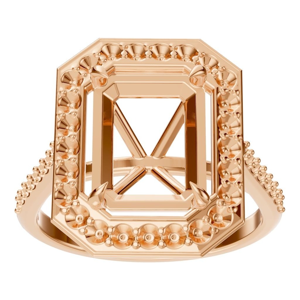 RI-0073 Rose Gold Ring UNSET - Front View