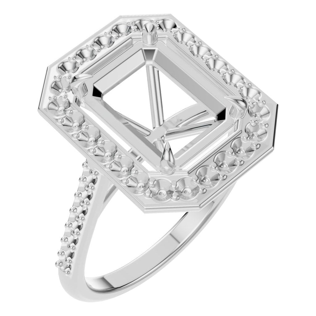 RI-0073 White Gold Ring UNSET - Main View