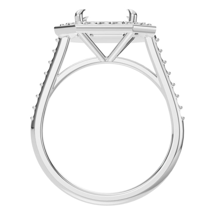 Accented Halo Ring Mounting - Emerald 10x8mm