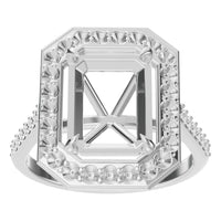 RI-0073 White Gold Ring UNSET - Front View