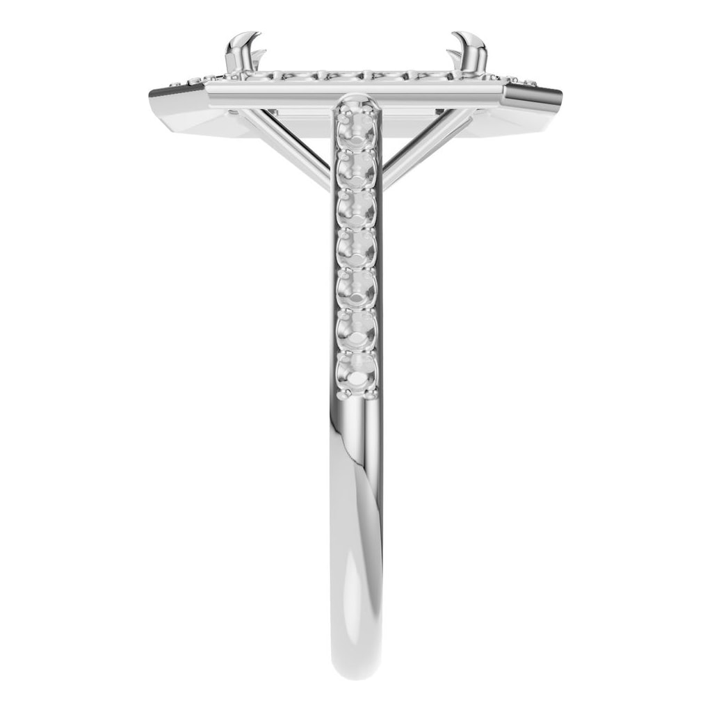 RI-0073 White Gold Ring UNSET - Side View