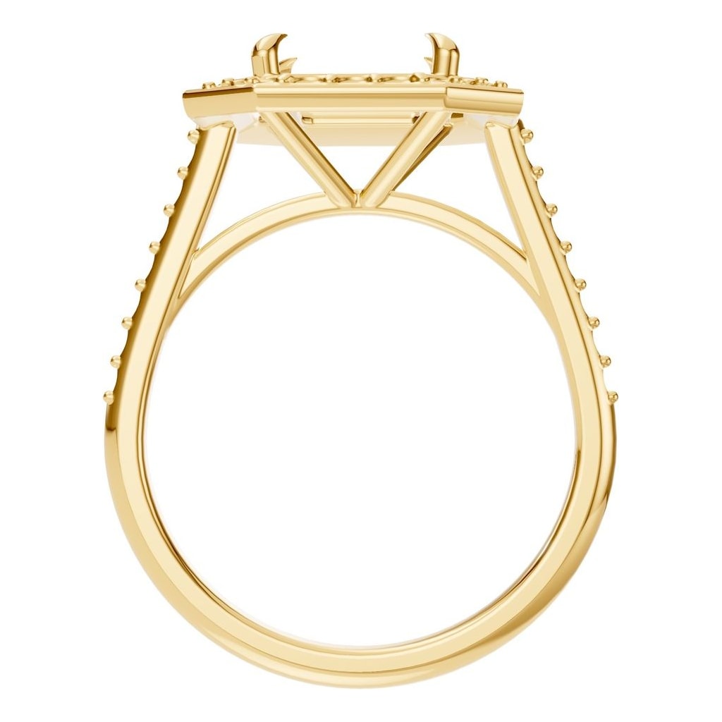 RI-0073 Yellow Gold Ring UNSET - Top View