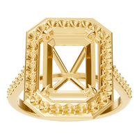 RI-0073 Yellow Gold Ring UNSET - Front View