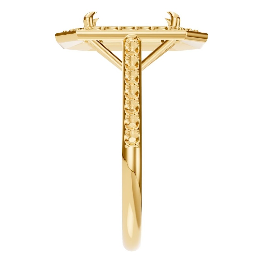 RI-0073 Yellow Gold Ring UNSET - Side View