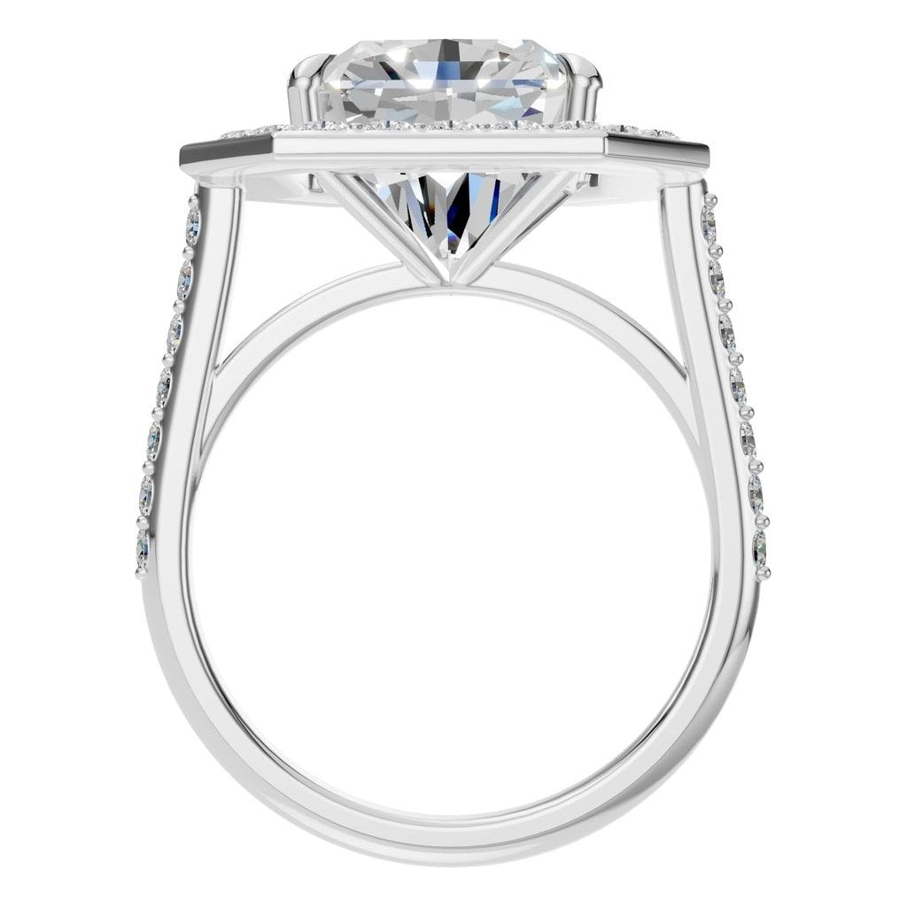 RI-0073 White Gold Ring SET - Top View