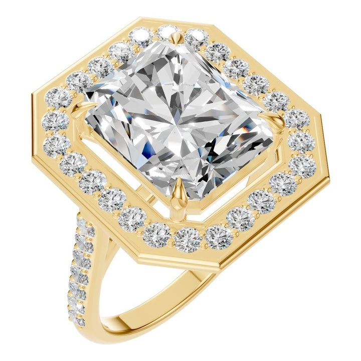 Accented Halo Ring Mounting - Emerald 11x9mm
