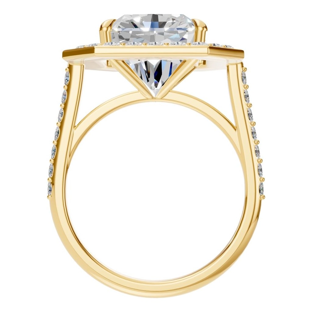 RI-0073 Yellow Gold Ring SET - Top View