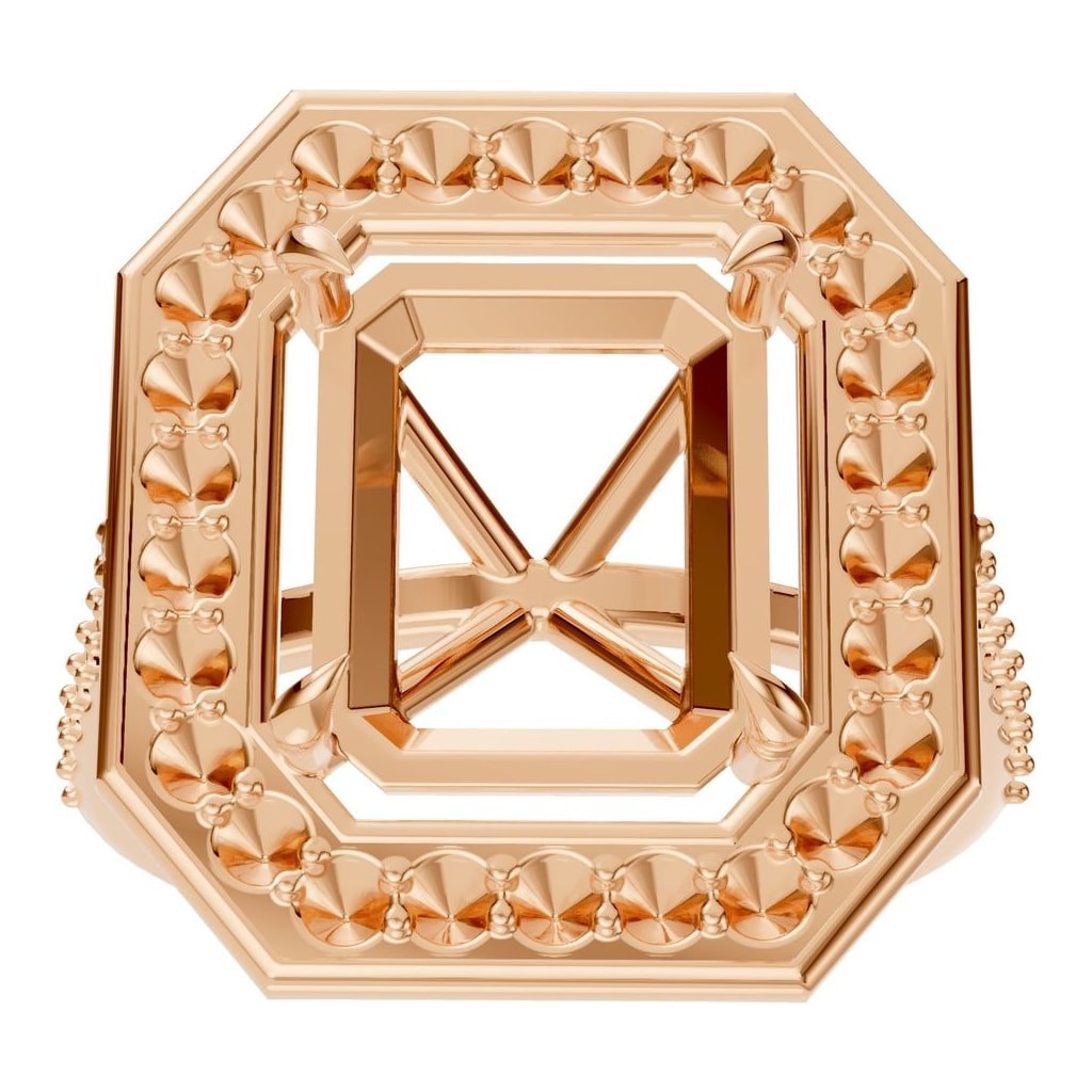 RI-0073 Rose Gold Ring UNSET - Front View