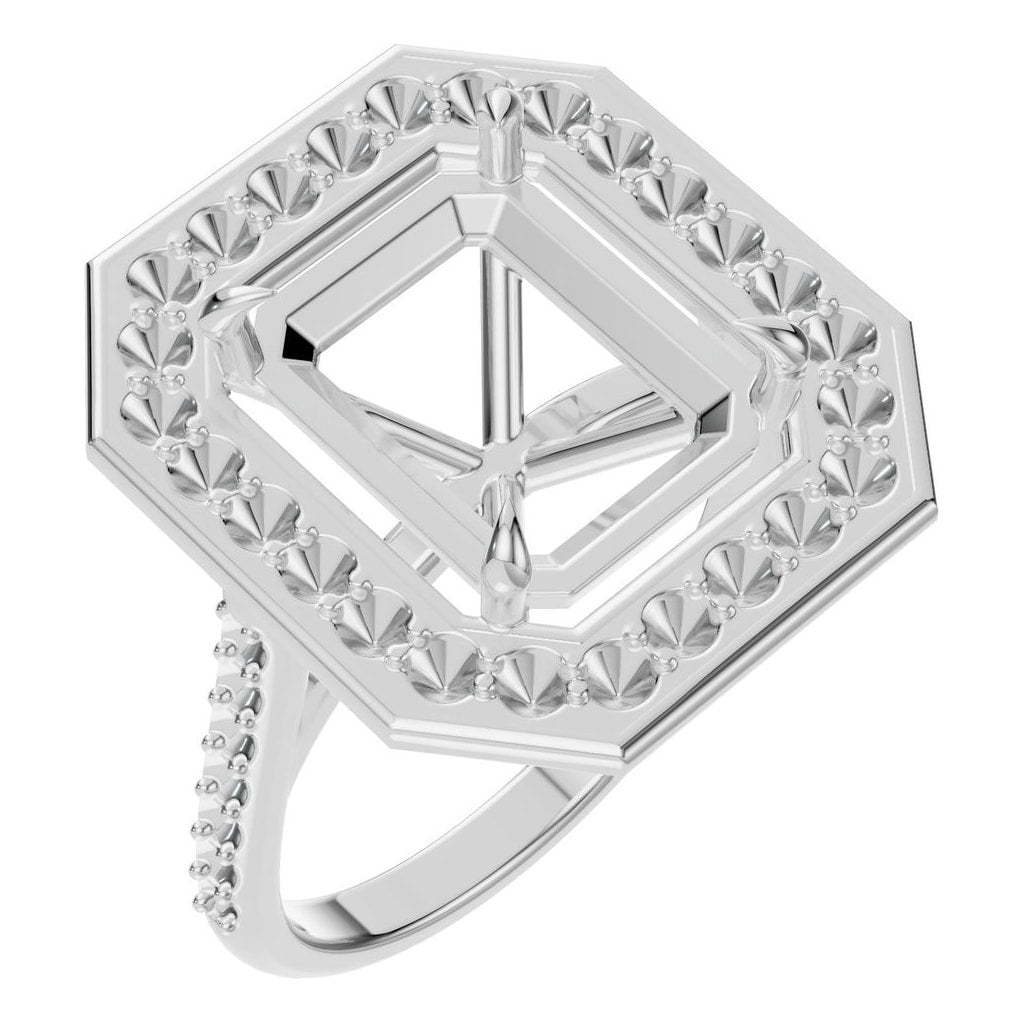 RI-0073 White Gold Ring UNSET - Main View