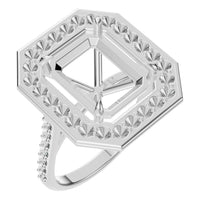 RI-0073 White Gold Ring UNSET - Main View