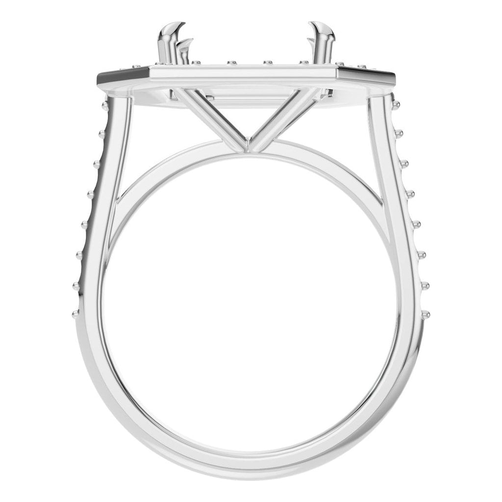 RI-0073 White Gold Ring UNSET - Top View