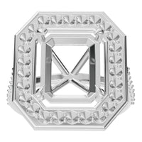 RI-0073 White Gold Ring UNSET - Front View
