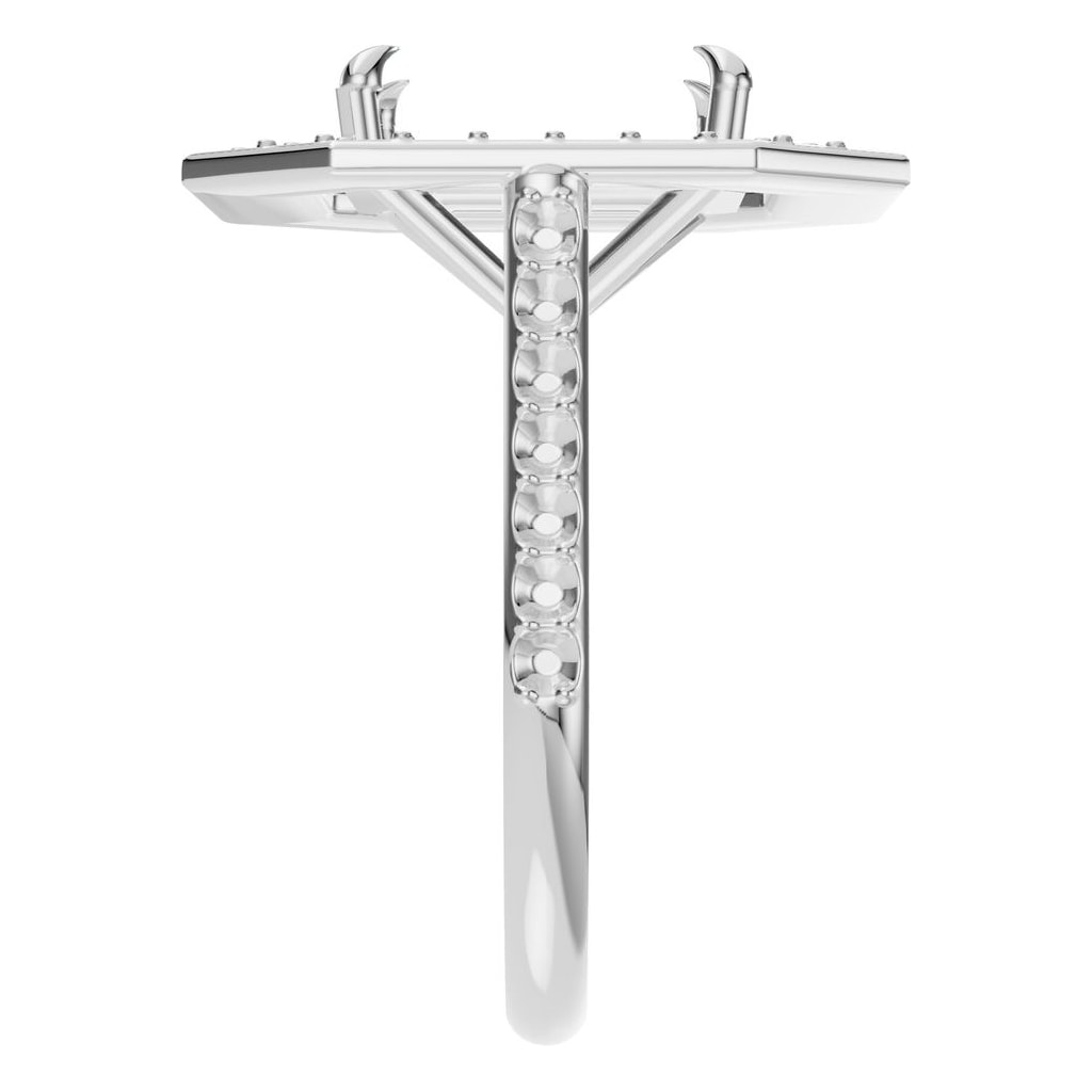 RI-0073 White Gold Ring UNSET - Side View