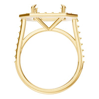 RI-0073 Yellow Gold Ring UNSET - Top View