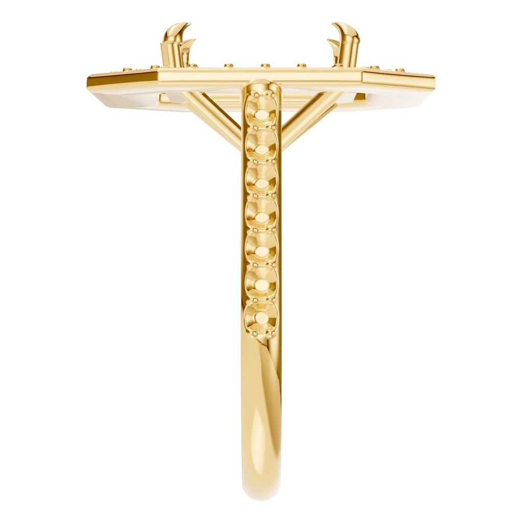 RI-0073 Yellow Gold Ring UNSET - Side View