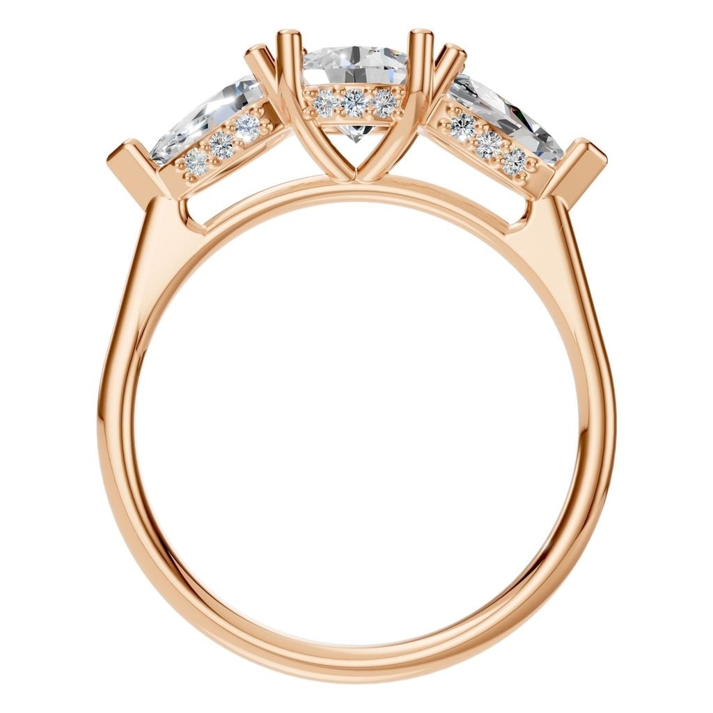 RI-0323 Rose Gold Ring SET - Top View