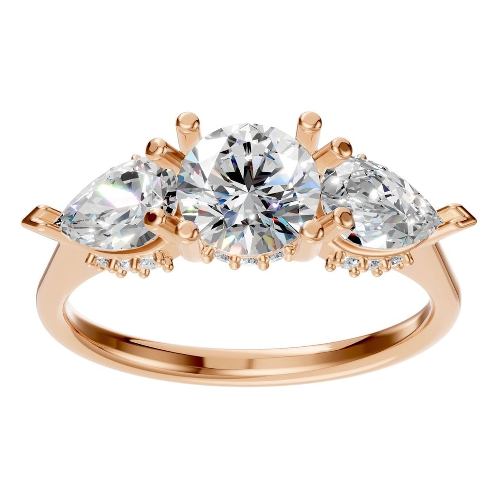 RI-0323 Rose Gold Ring SET - Front View