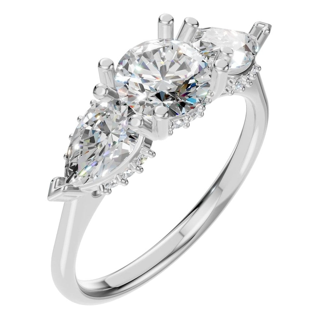 RI-0323 White Gold Ring SET - Main View