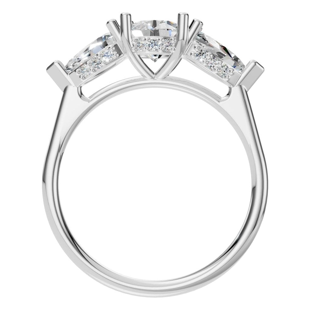 RI-0323 White Gold Ring SET - Top View