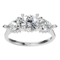 RI-0323 White Gold Ring SET - Front View