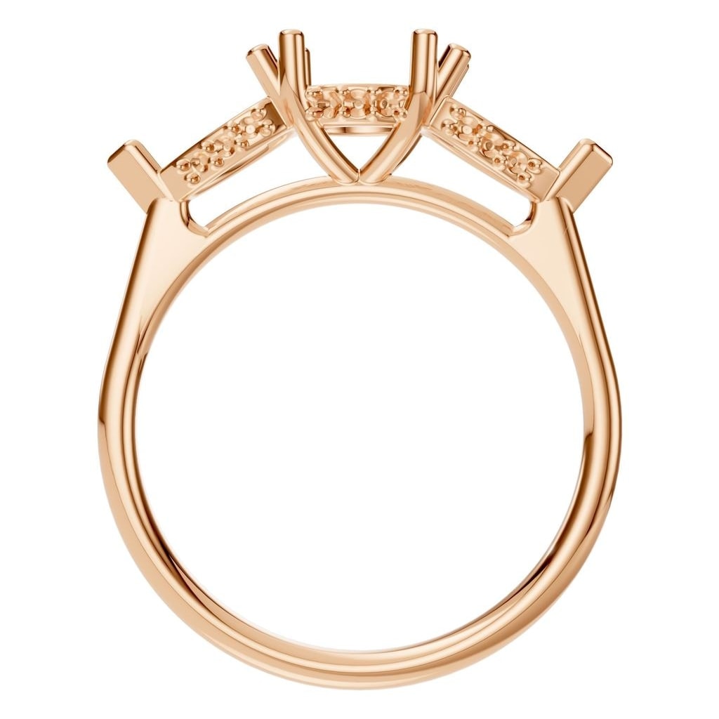 RI-0323 Rose Gold Ring UNSET - Top View