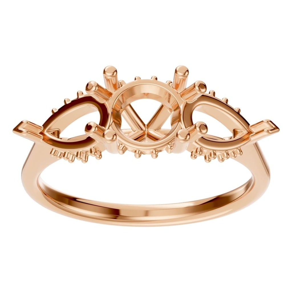 RI-0323 Rose Gold Ring UNSET - Front View