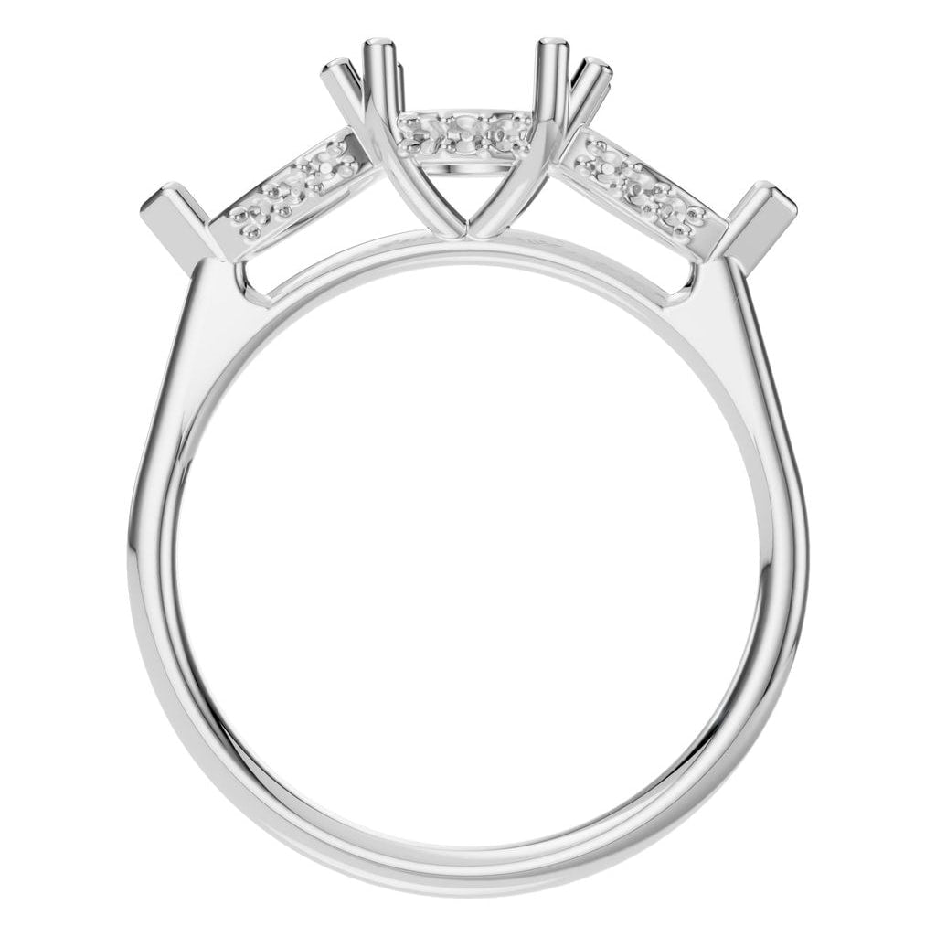 RI-0323 White Gold Ring UNSET - Top View