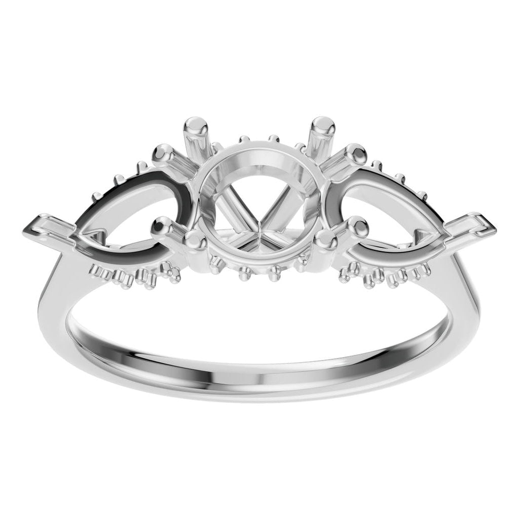 RI-0323 White Gold Ring UNSET - Front View