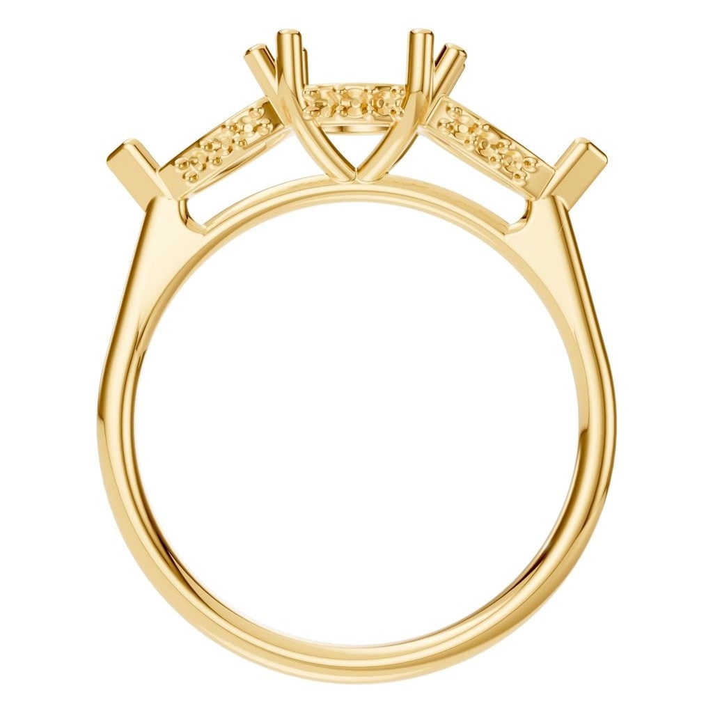 RI-0323 Yellow Gold Ring UNSET - Top View