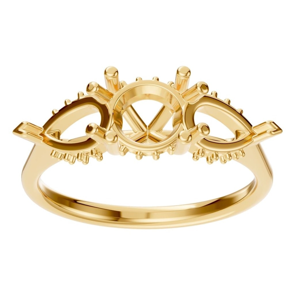 RI-0323 Yellow Gold Ring UNSET - Front View