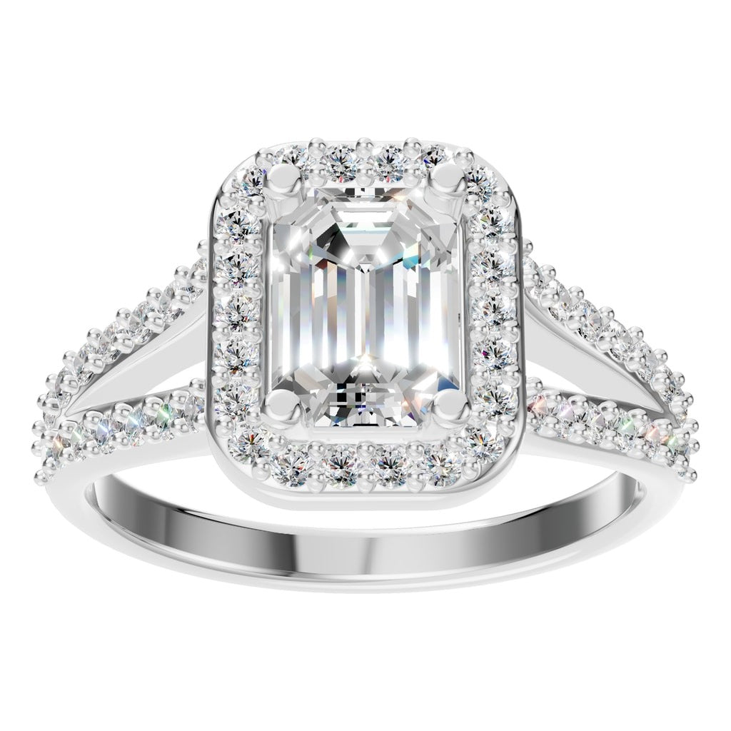 RI-0395 White Gold Ring SET - Front View