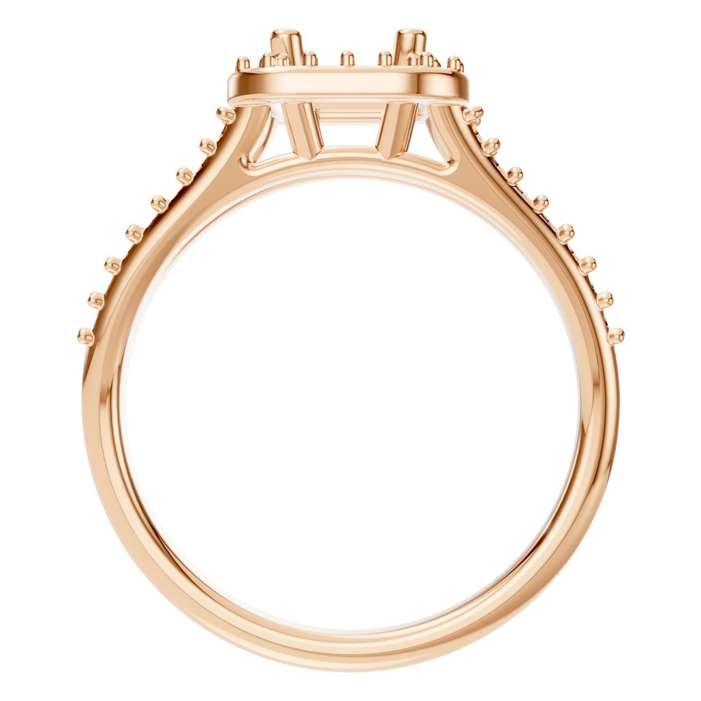 RI-0395 Rose Gold Ring UNSET - Top View