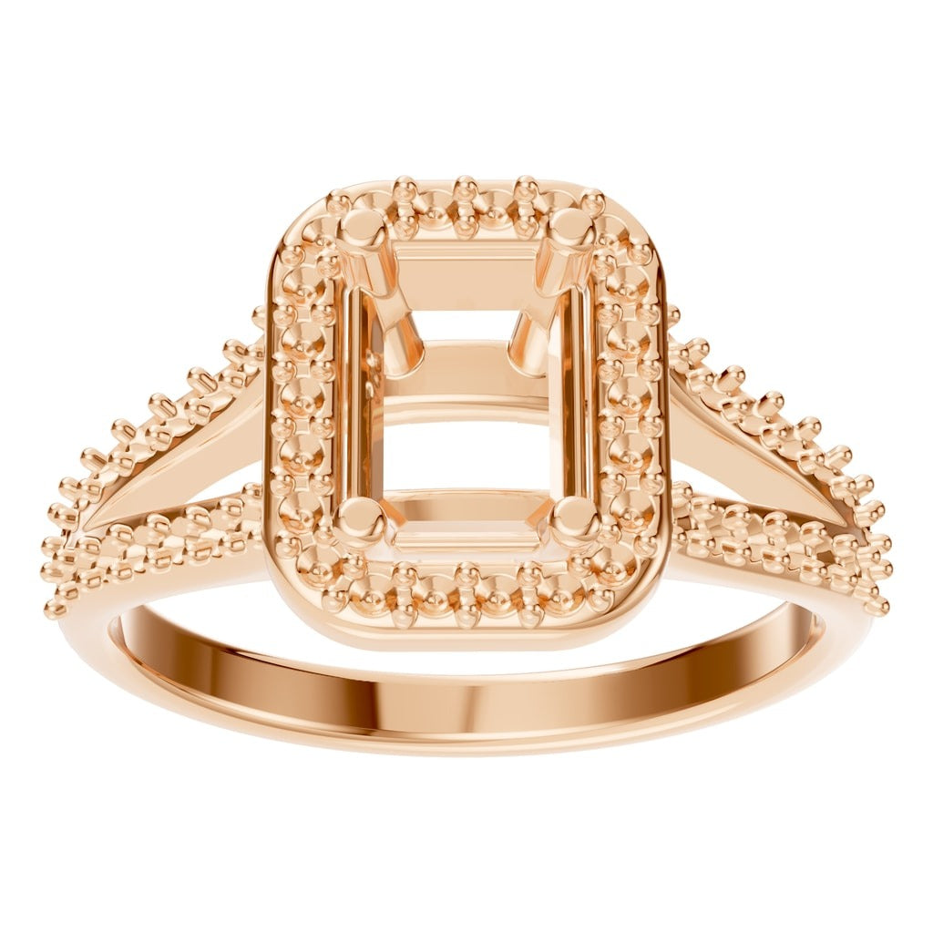 RI-0395 Rose Gold Ring UNSET - Front View