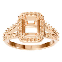 RI-0395 Rose Gold Ring UNSET - Front View