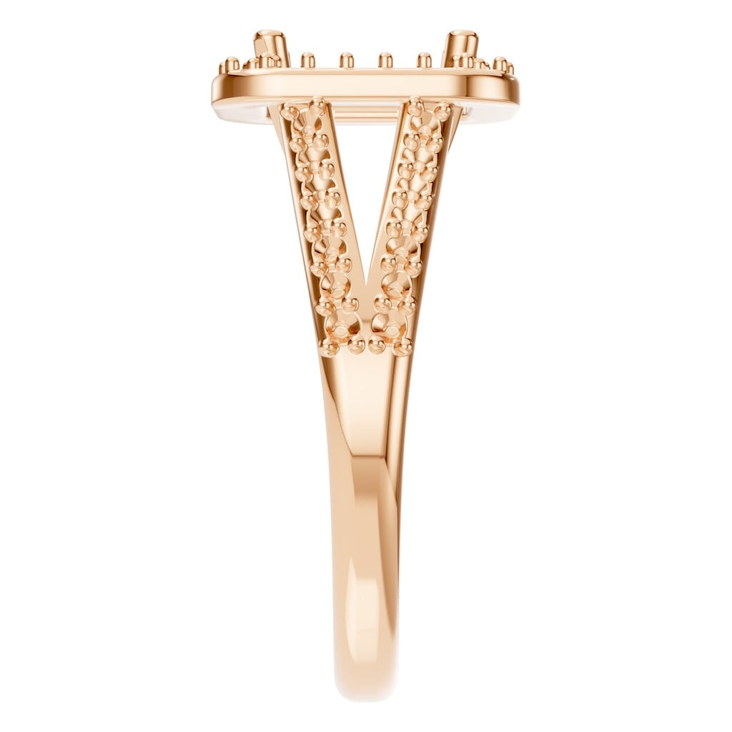 RI-0395 Rose Gold Ring UNSET - Side View