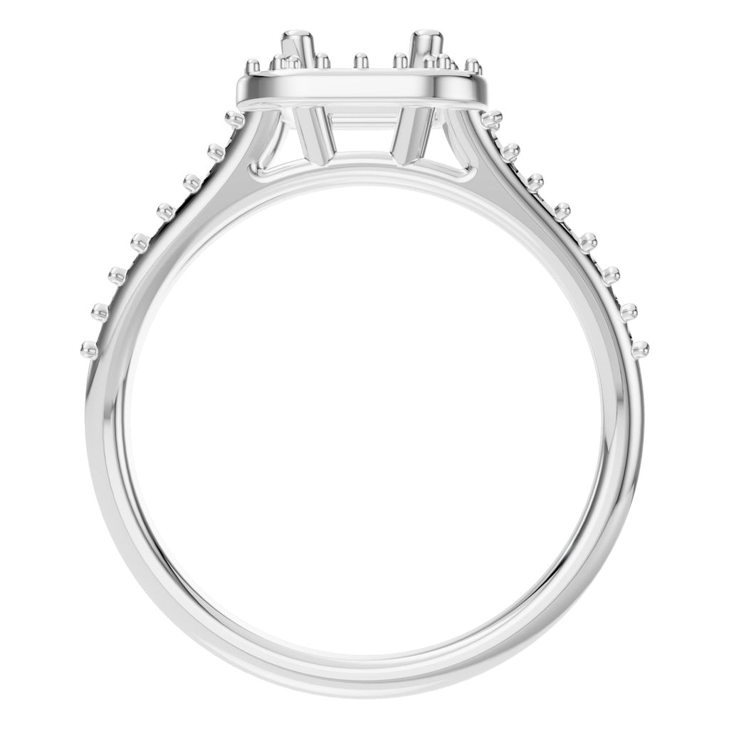 RI-0395 White Gold Ring UNSET - Top View