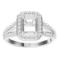RI-0395 White Gold Ring UNSET - Front View