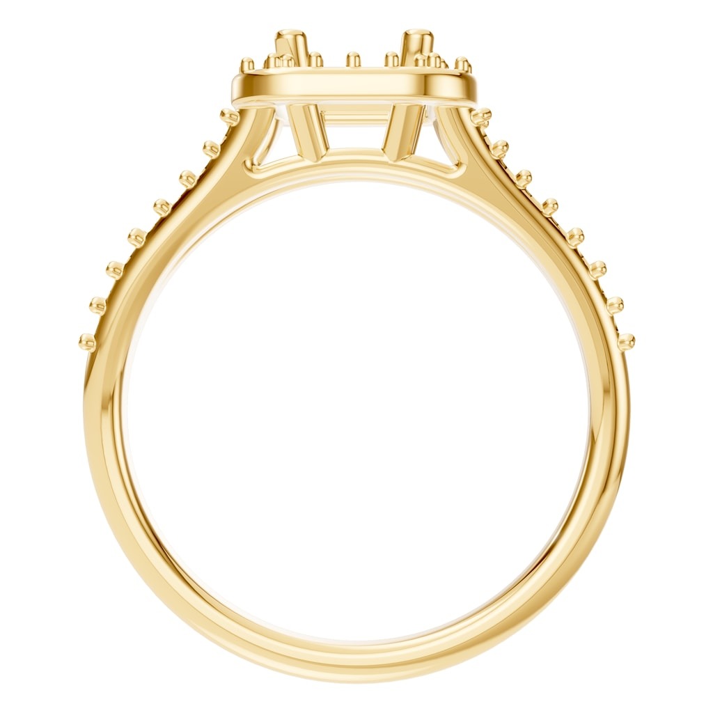 RI-0395 Yellow Gold Ring UNSET - Top View