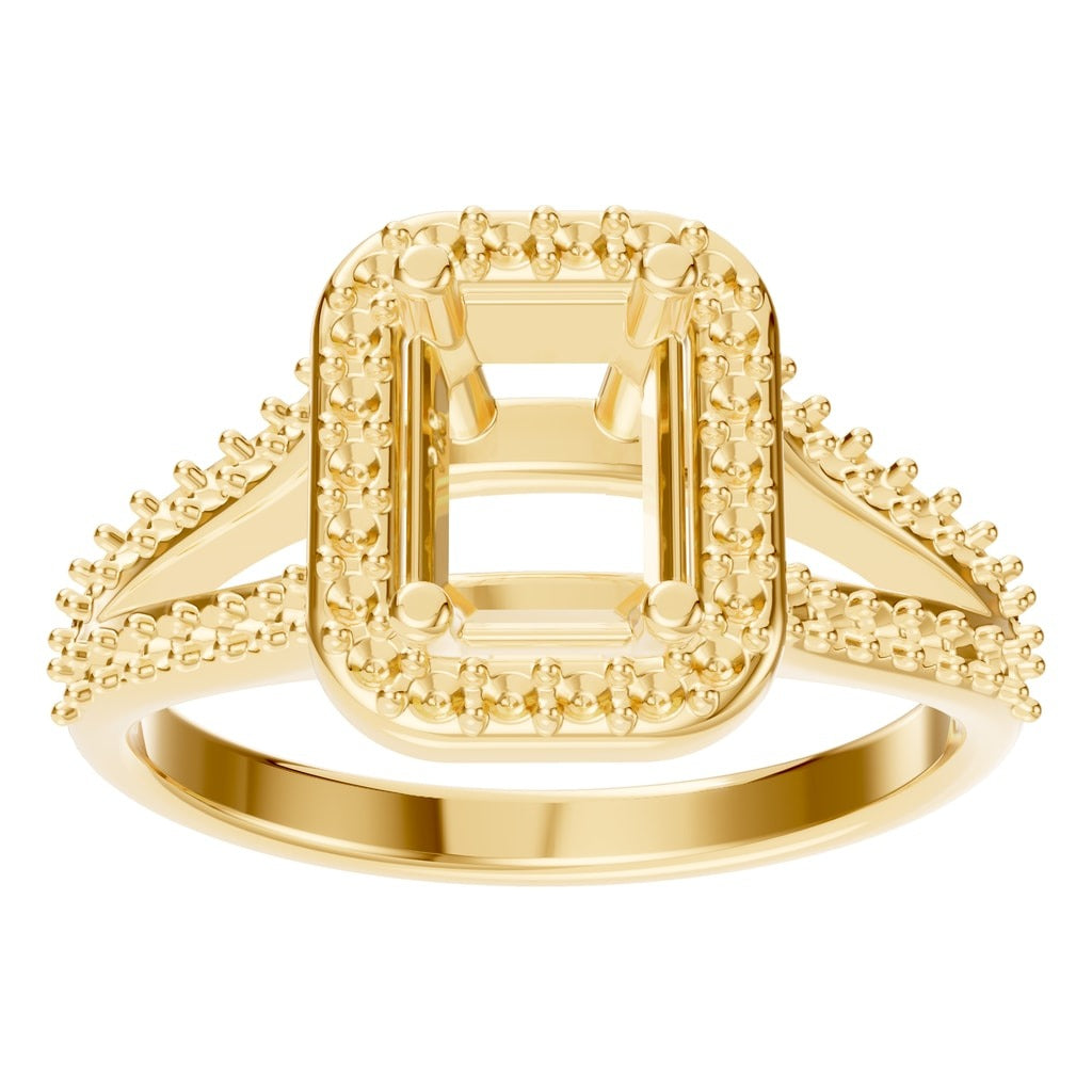 RI-0395 Yellow Gold Ring UNSET - Front View