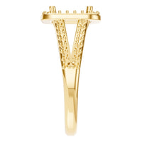 RI-0395 Yellow Gold Ring UNSET - Side View