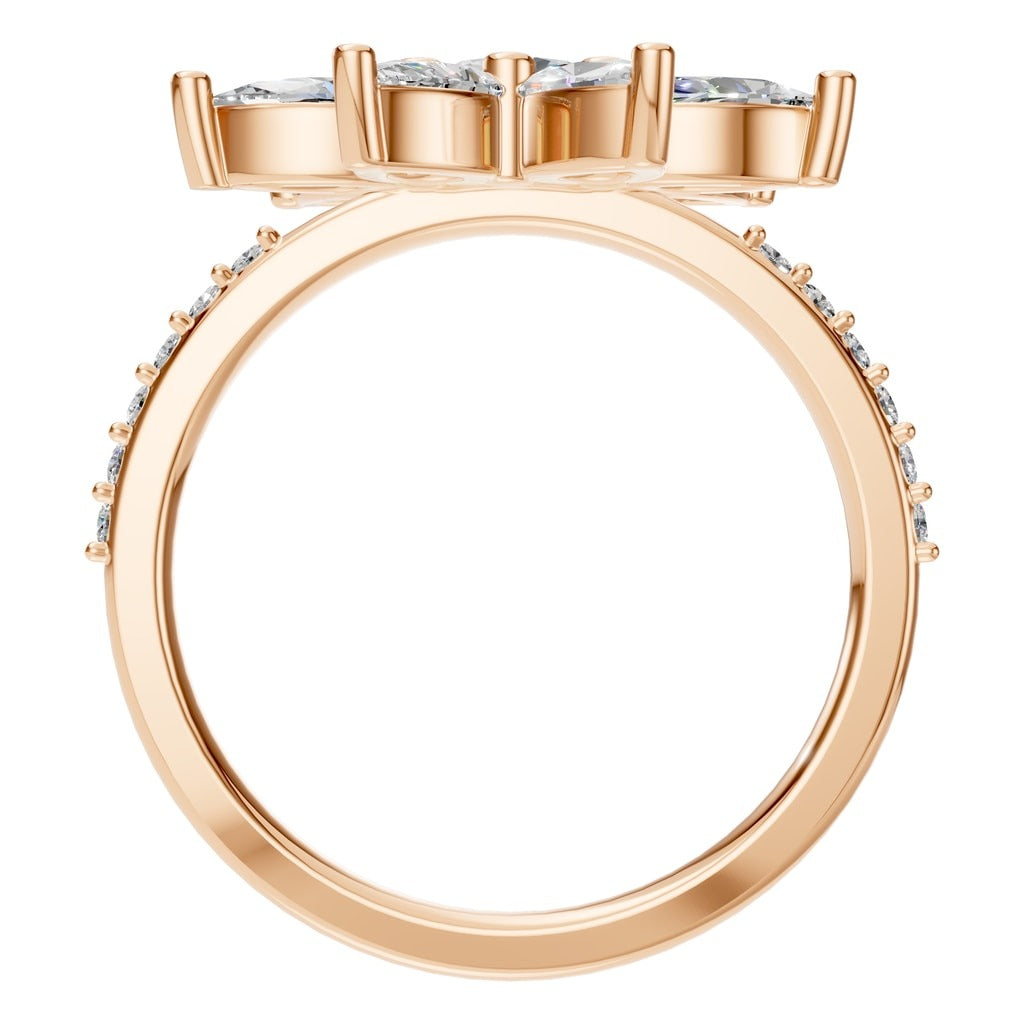 RI-0462 Rose Gold Ring SET - Top View