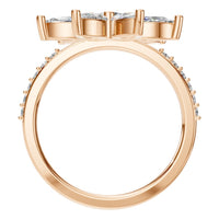 RI-0462 Rose Gold Ring SET - Top View