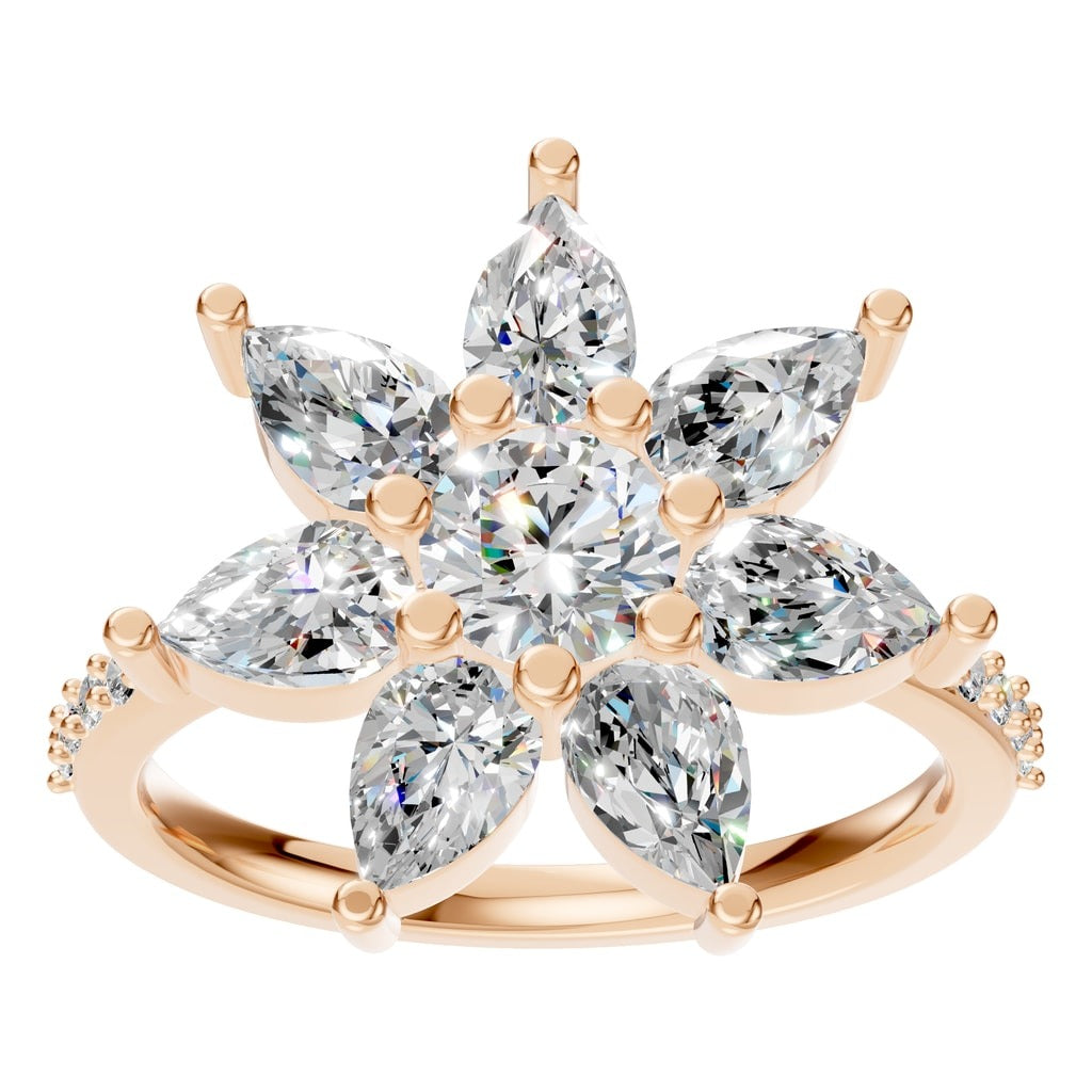 RI-0462 Rose Gold Ring SET - Front View
