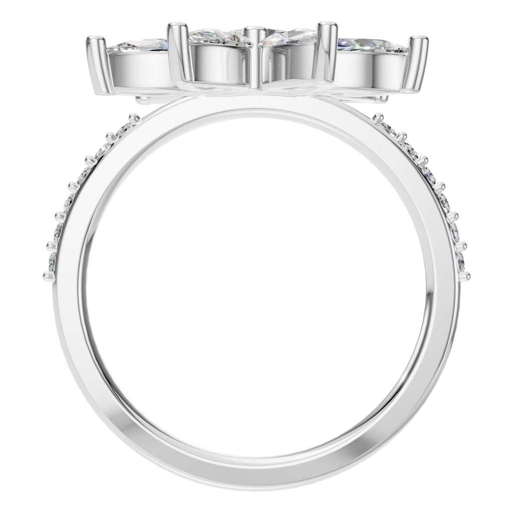 RI-0462 White Gold Ring SET - Top View