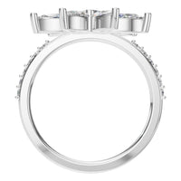 RI-0462 White Gold Ring SET - Top View