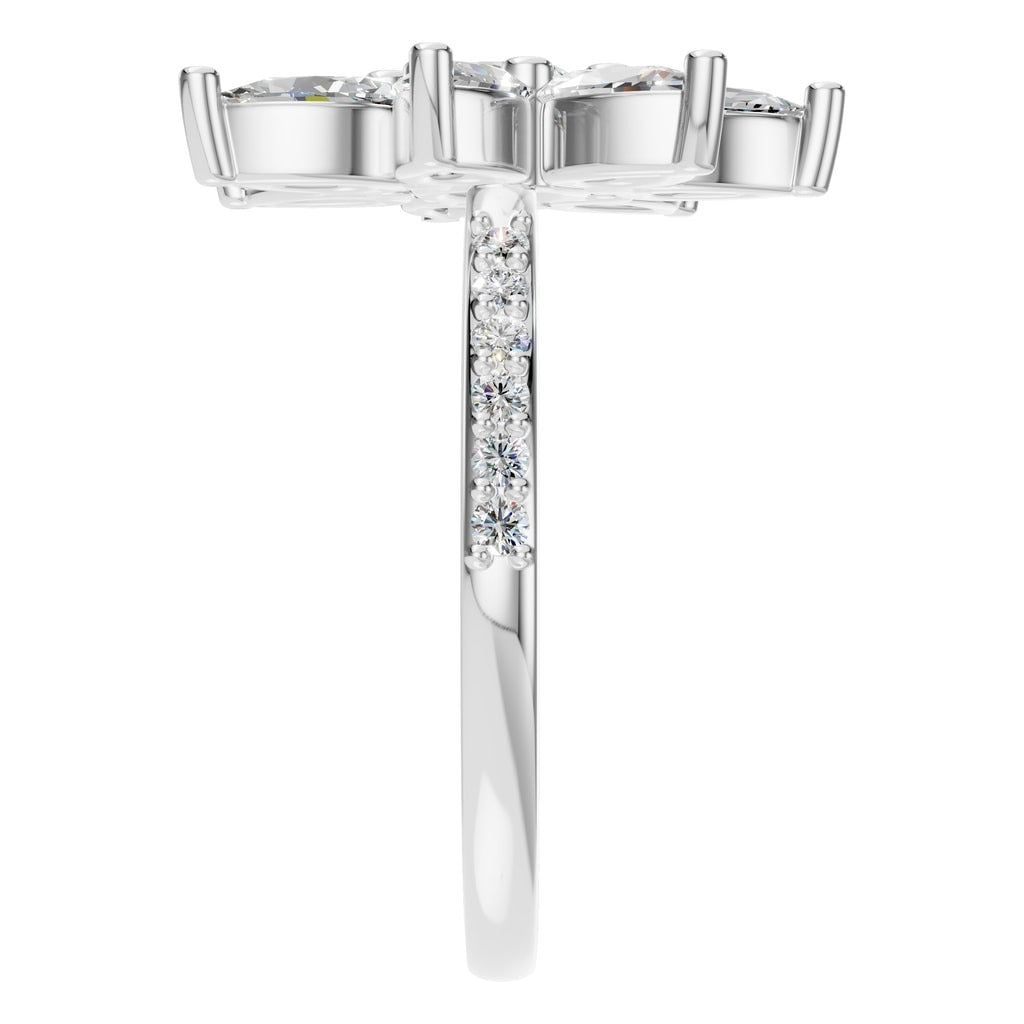 RI-0462 White Gold Ring SET - Side View