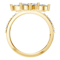 RI-0462 Yellow Gold Ring SET - Top View