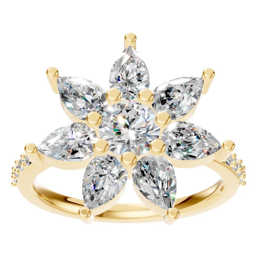 RI-0462 Yellow Gold Ring SET - Front View